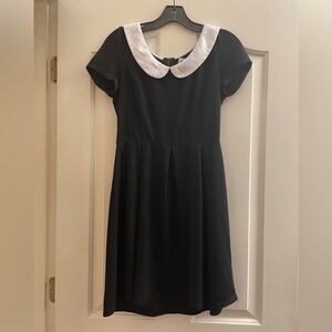 Wednesday Addams Sunny Girl Black Dress with White Collar